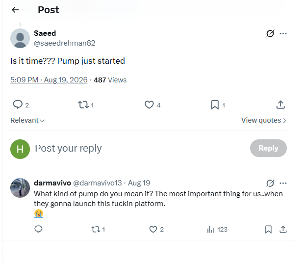 Public Pepeto X reply thread, 19 August 2026